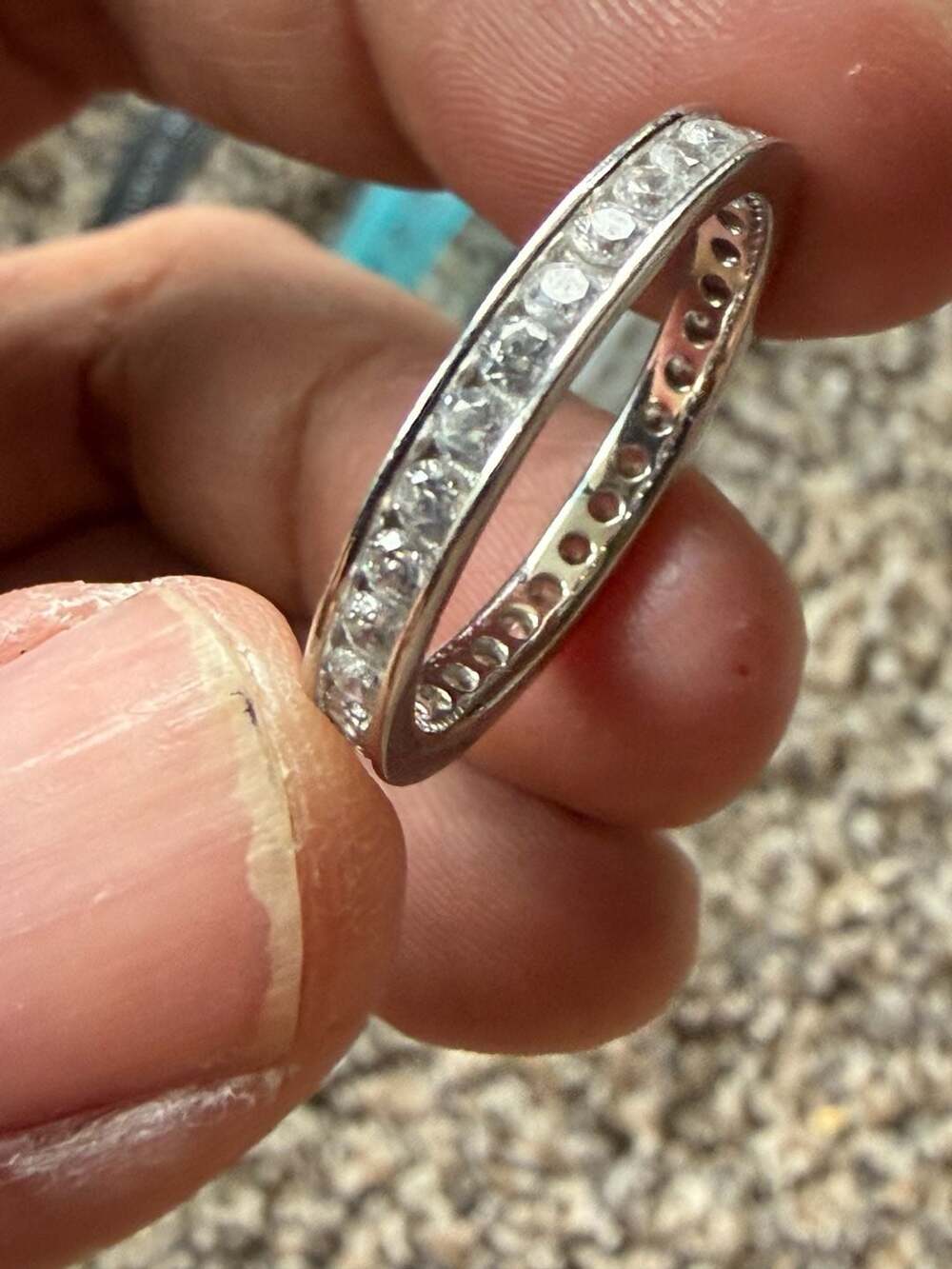 18K Gold Plated 925 Sterling Silver Channel Set Cubic Zirconia Eternity Band Rin